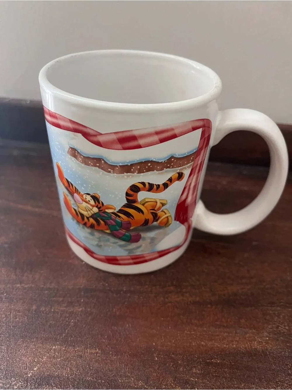 Disney Winnie the Pooh Ceramic Mug with Red and Yellow Accents